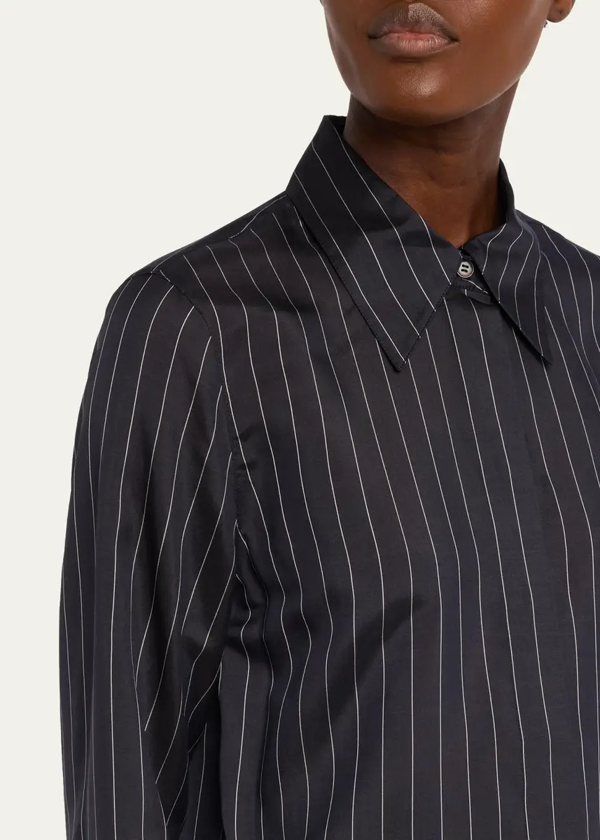 Lafayette 148 New York Pinstripe Button-Front Blouse | Thumbnail 5 Lafayette 148 New York Pinstripe Button-Front Blouse | Thumbnail 5