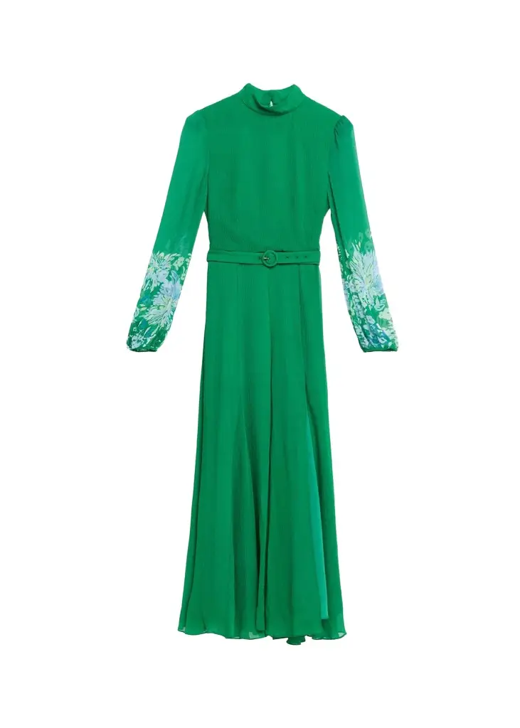 Saloni Jacqui B Silk Georgette Dress | Image 1 Saloni Jacqui B Silk Georgette Dress | Image 1