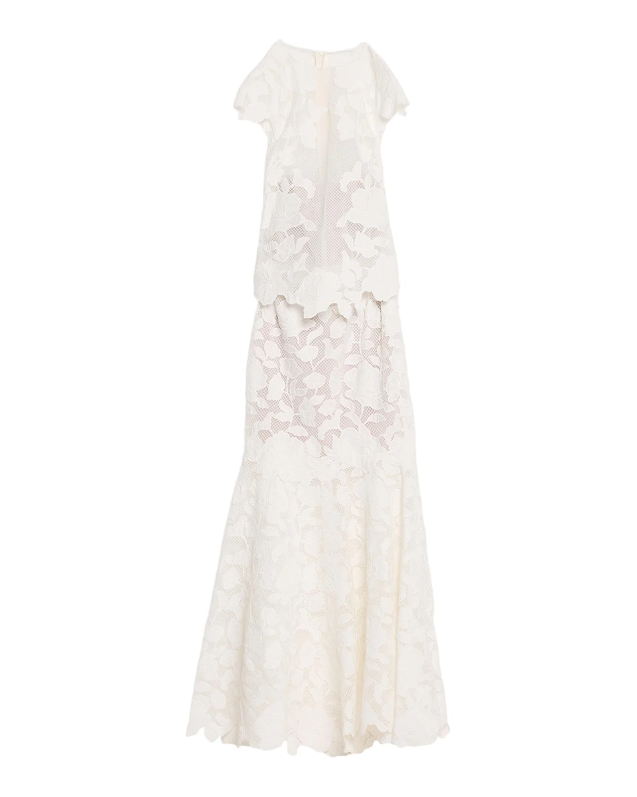 Simkhai Eloisa Floral-Embroidered Mesh Mermaid Gown