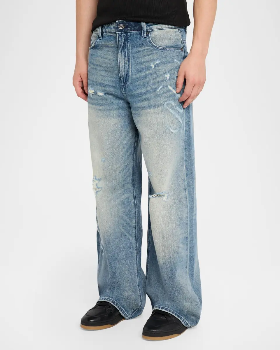 RTA Men's Franco Lasered Wide-Leg Jeans | Thumbnail 4 RTA Men's Franco Lasered Wide-Leg Jeans | Thumbnail 4