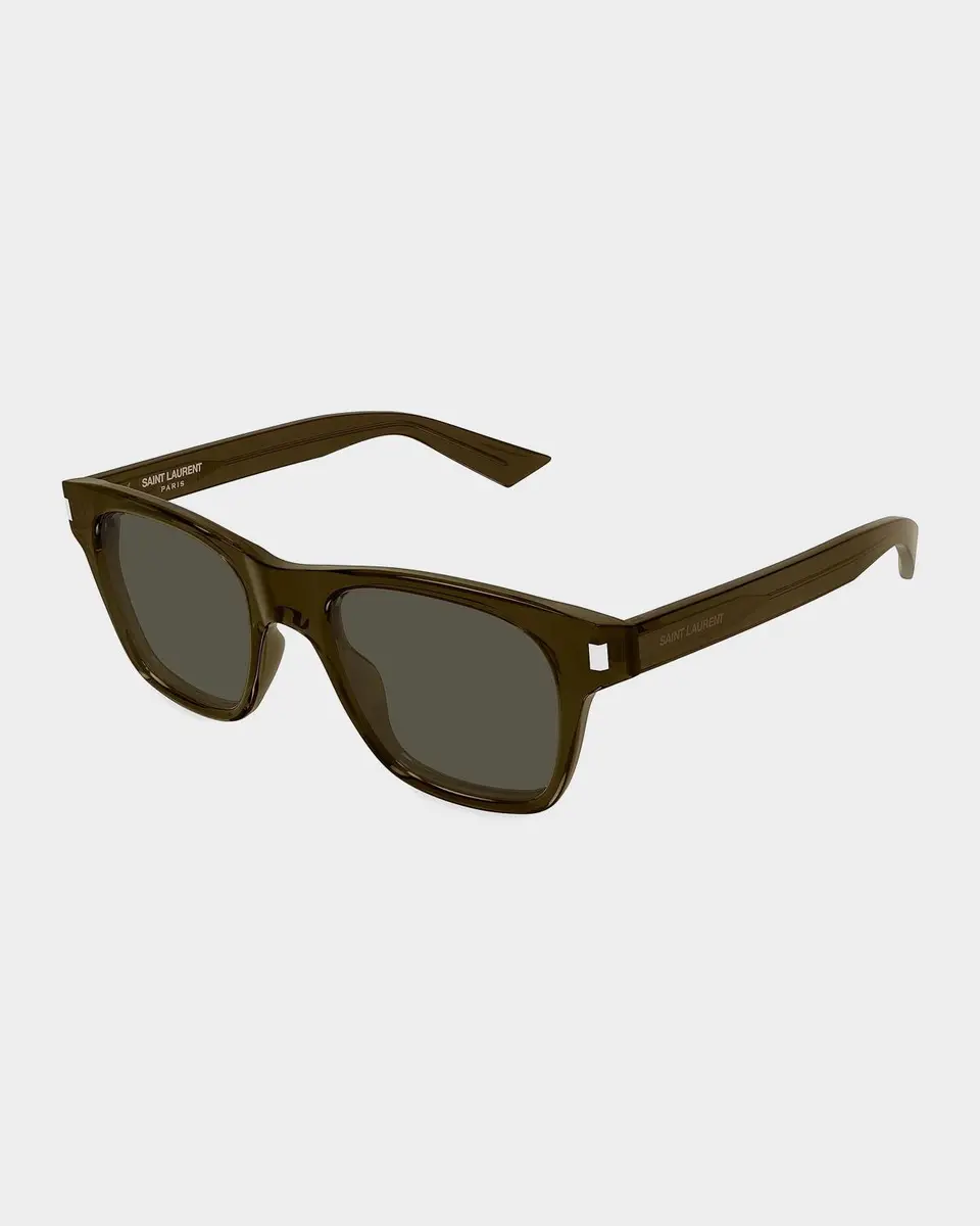 Saint Laurent Men's Square Acetate Sunglasses | Thumbnail 2