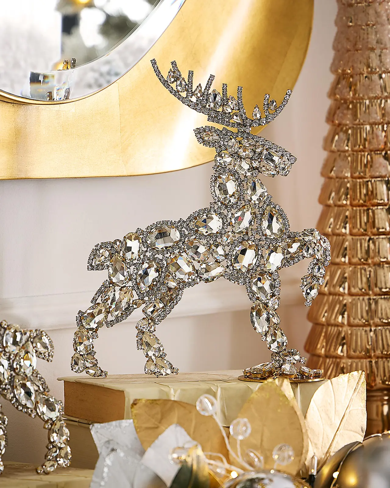 Exclusive Dazzling Valiant Right-Facing Crystal Reindeer Decoration