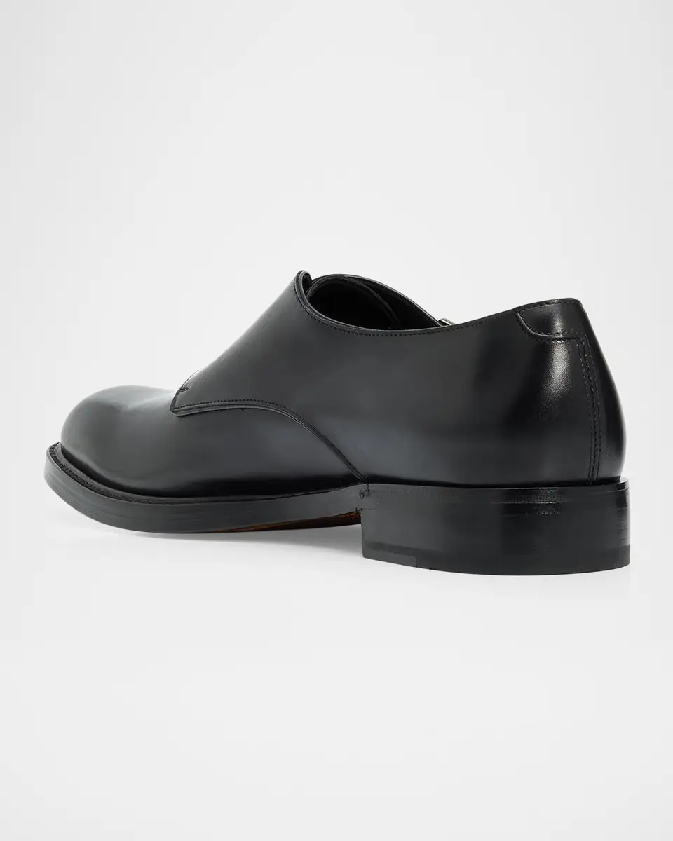 Ferragamo Men's Leather Double Monk-Strap Shoes | Thumbnail 2 Ferragamo Men's Leather Double Monk-Strap Shoes | Thumbnail 2