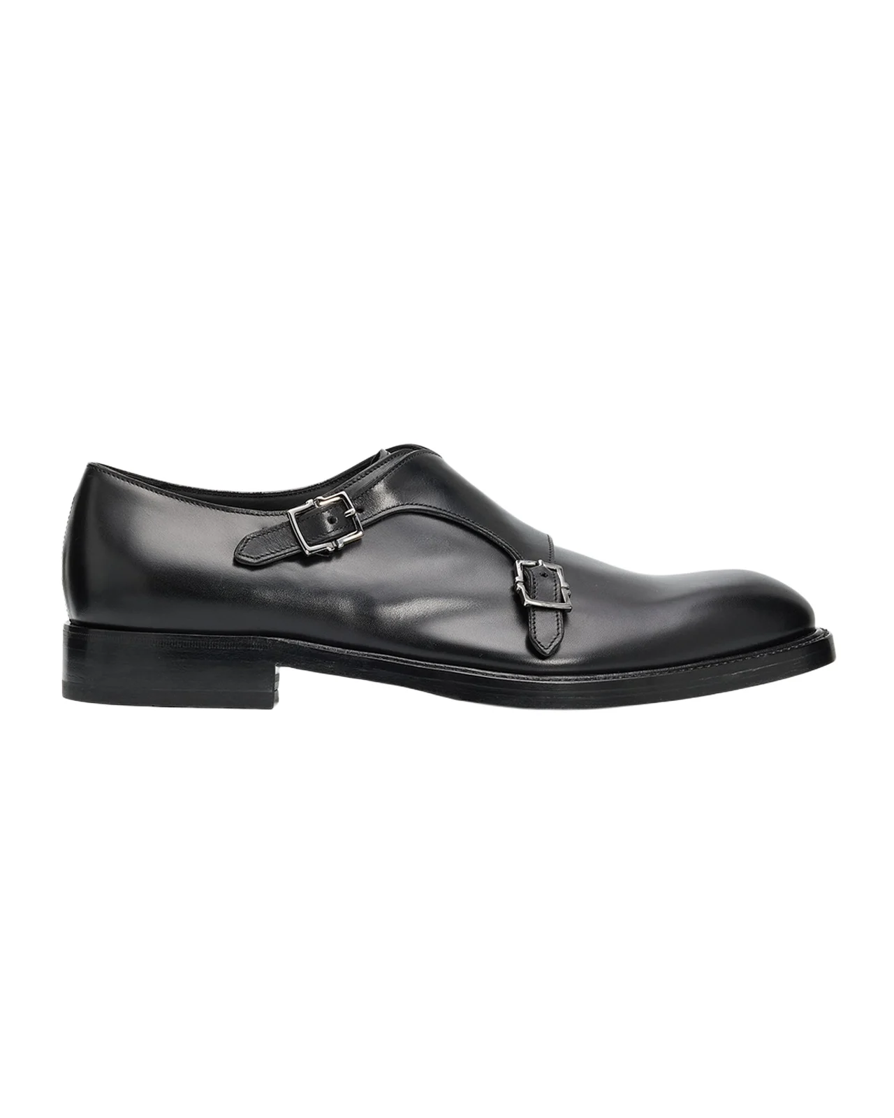 Ferragamo Men's Leather Double Monk-Strap Shoes