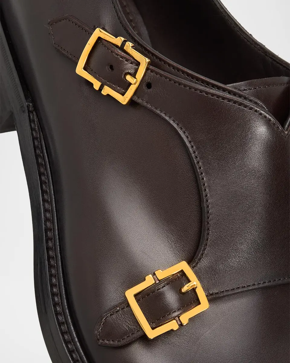 Ferragamo Men's Tramezza Double Monk-Strap Leather Shoes | Thumbnail 3 Ferragamo Men's Tramezza Double Monk-Strap Leather Shoes | Thumbnail 3