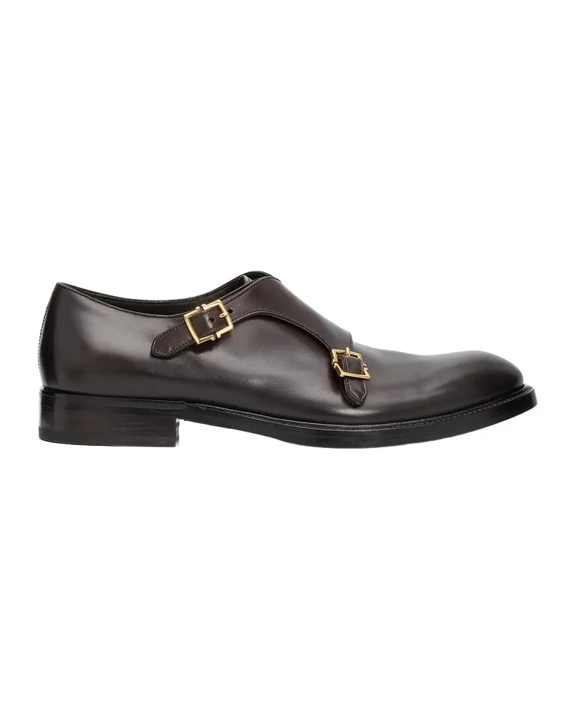 Ferragamo Men's Tramezza Double Monk-Strap Leather Shoes