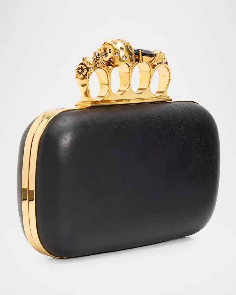 Alexander McQueen Skull Embellished Leather Box Clutch | Thumbnail 3