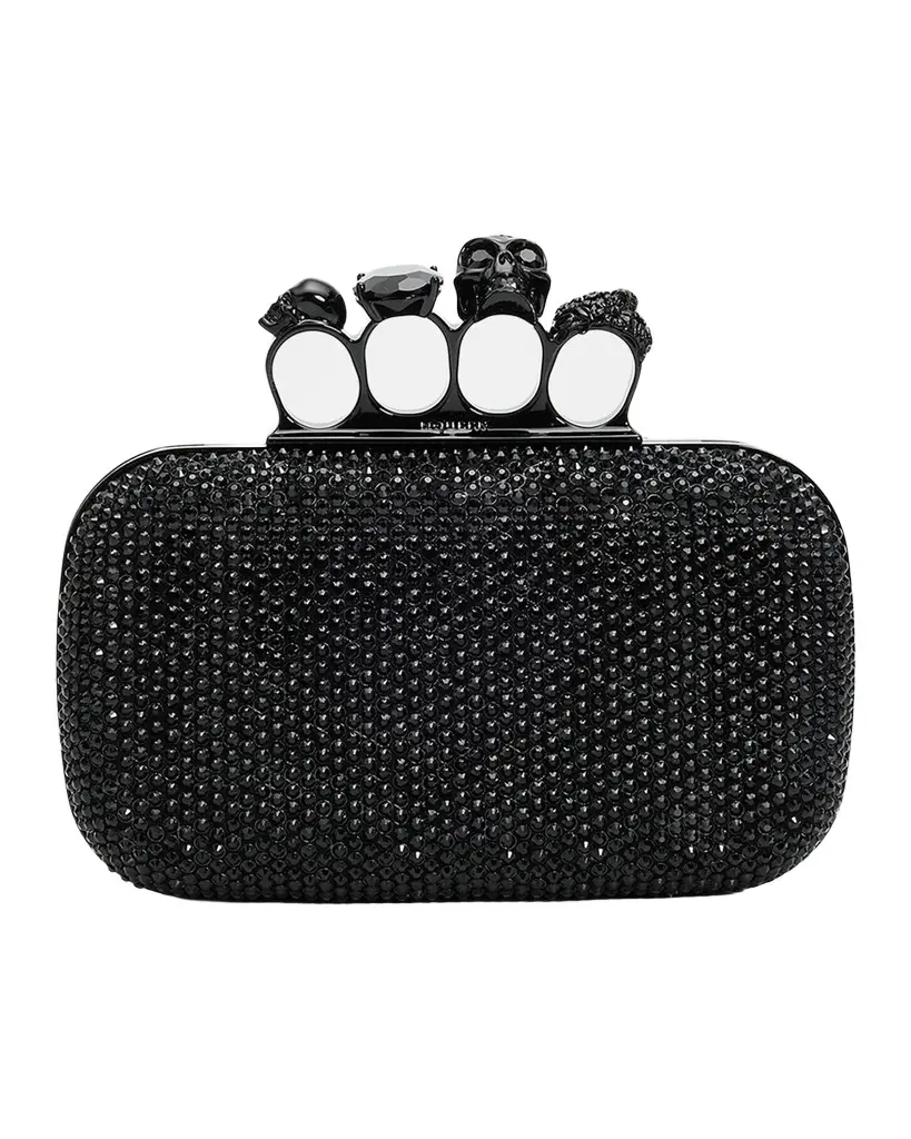 McQueen Skull Embellished Leather Clutch | Image 1 McQueen Skull Embellished Leather Clutch | Image 1