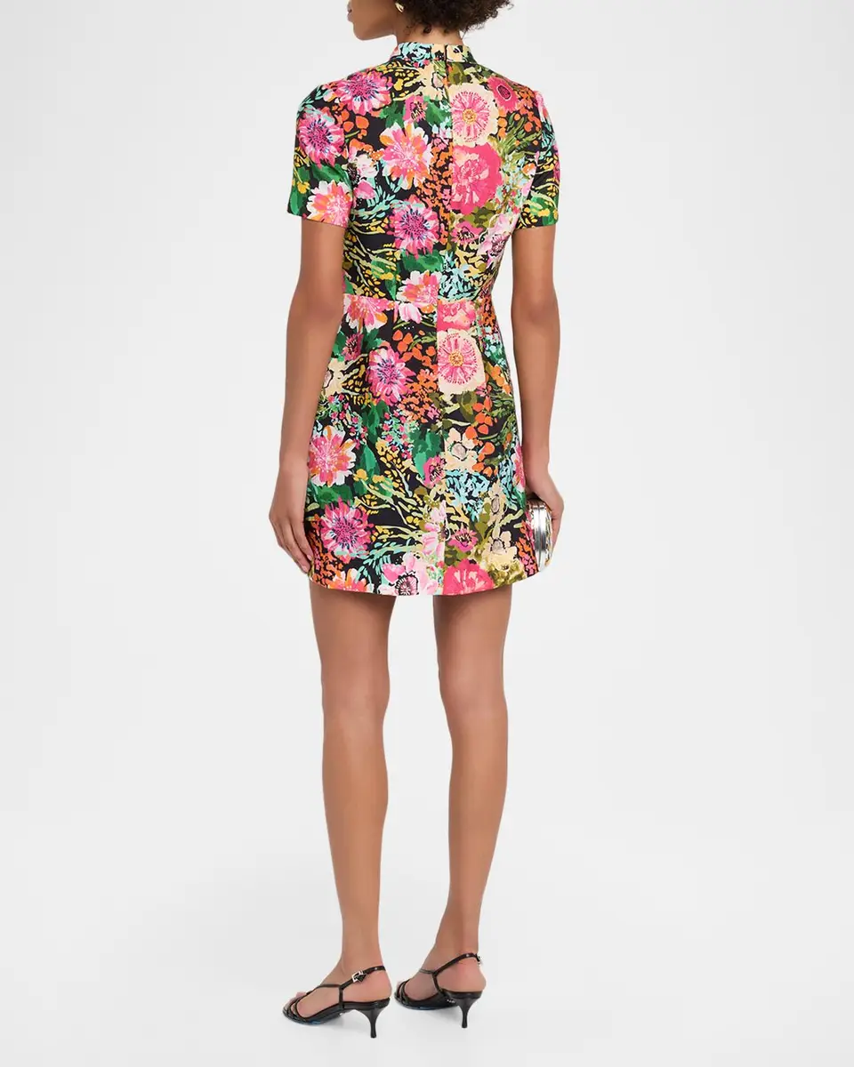Saloni Draped Floral Mini Dress | Thumbnail 3 Saloni Draped Floral Mini Dress | Thumbnail 3