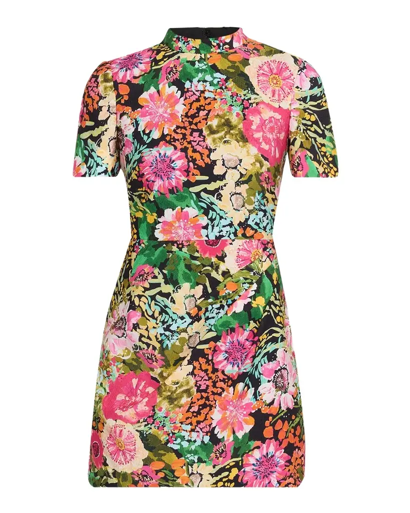 Saloni Draped Floral Mini Dress | Image 1 Saloni Draped Floral Mini Dress | Image 1