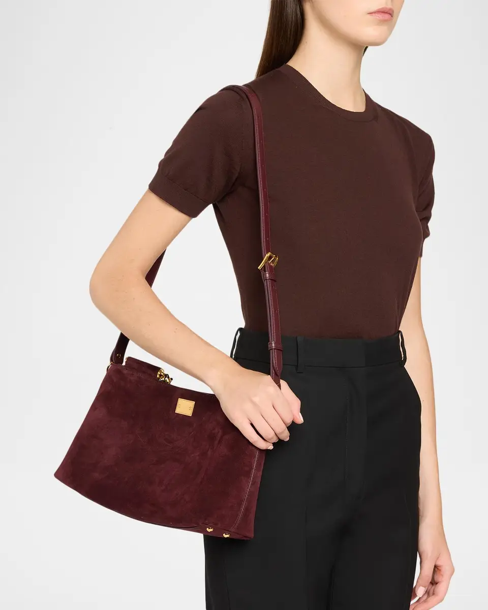 Dolce & Gabbana Vittoria Suede Shoulder Bag | Thumbnail 2 Dolce & Gabbana Vittoria Suede Shoulder Bag | Thumbnail 2