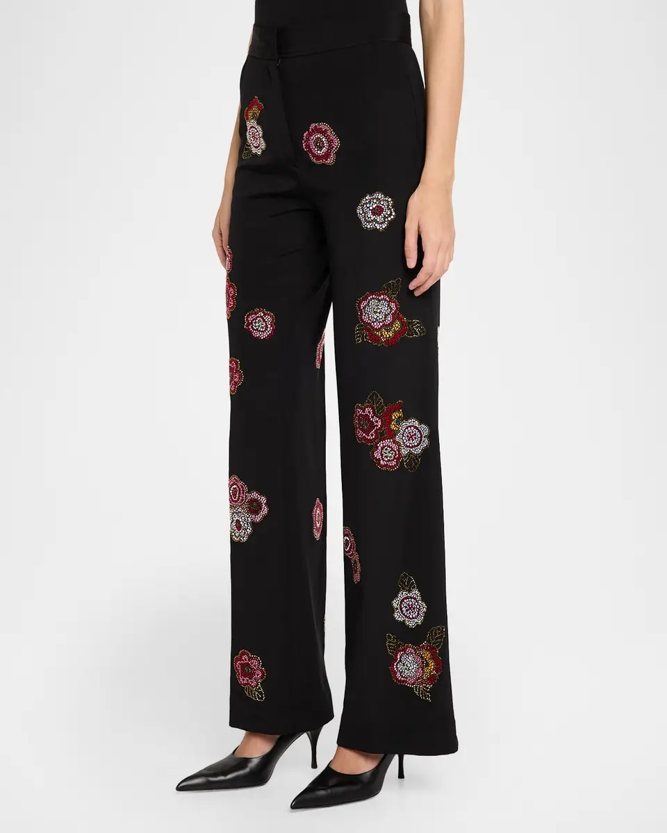 Libertine Colette Embellished Wide-Leg Silk Pants | Thumbnail 4