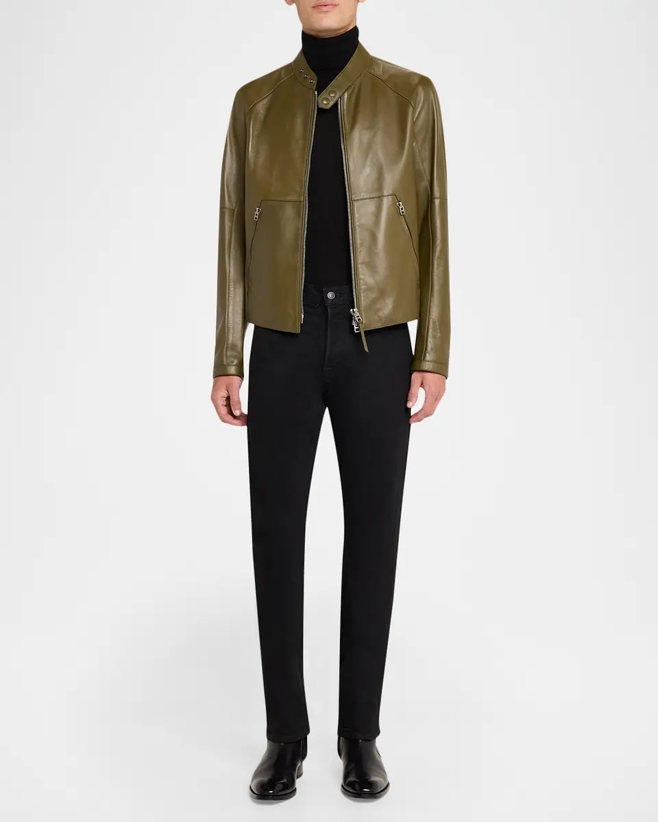 Tom Ford Men's Leather Aviator Jacket | Thumbnail 2 Tom Ford Men's Leather Aviator Jacket | Thumbnail 2