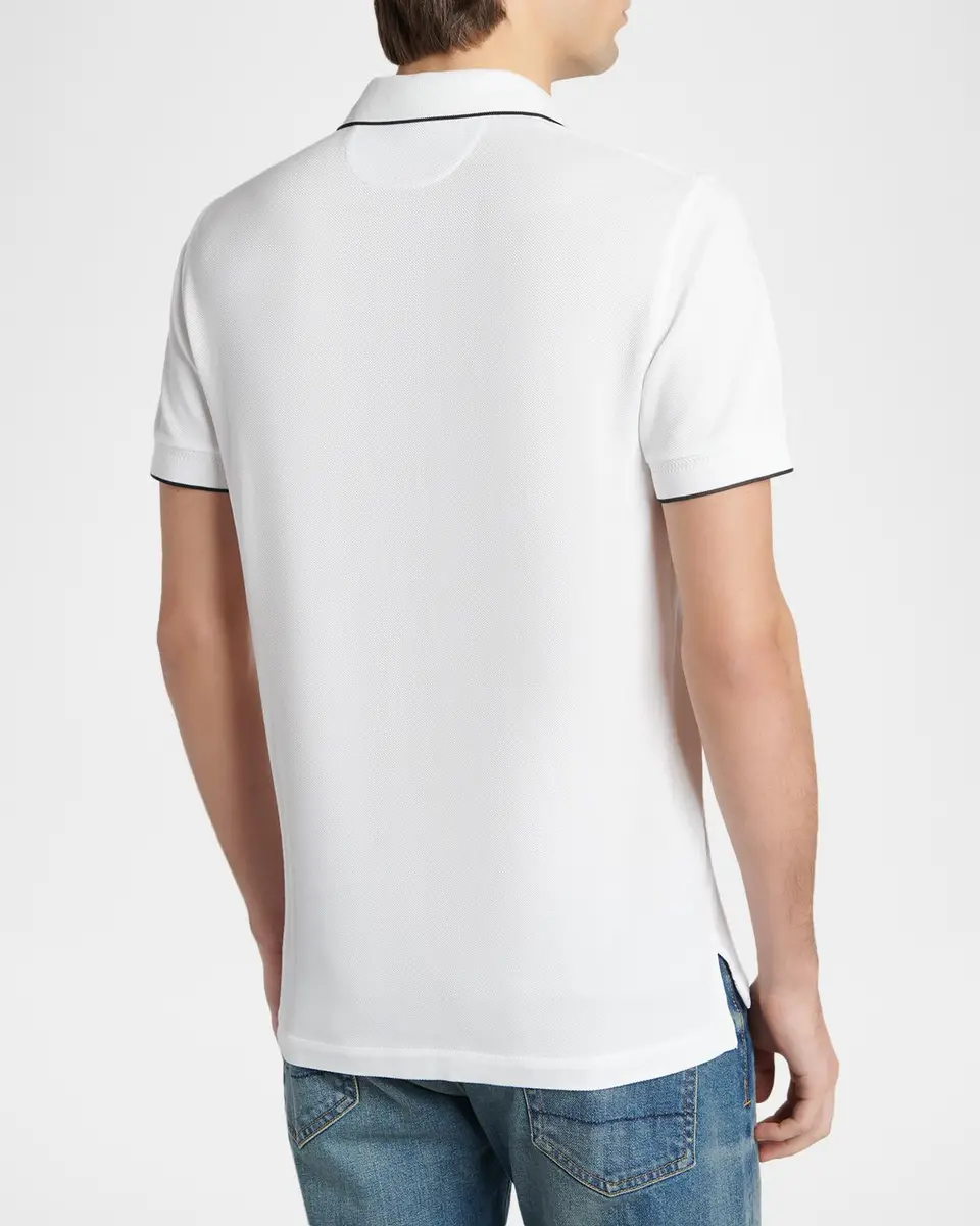 Tom Ford Men's Contrast-Trim Short-Sleeve Polo Shirt | Thumbnail 3