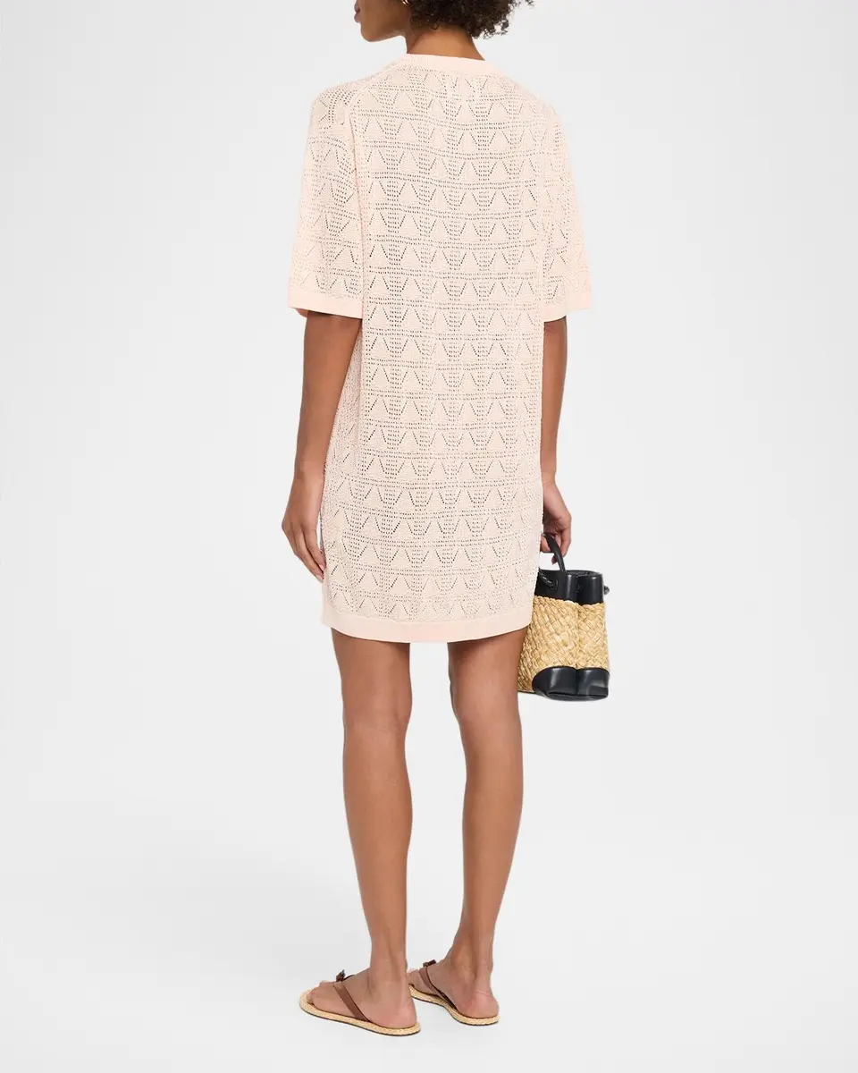 Loulou de Saison Armas Pointelle Knit Short-Sleeve T-Shirt Dress | Thumbnail 3 Loulou de Saison Armas Pointelle Knit Short-Sleeve T-Shirt Dress | Thumbnail 3