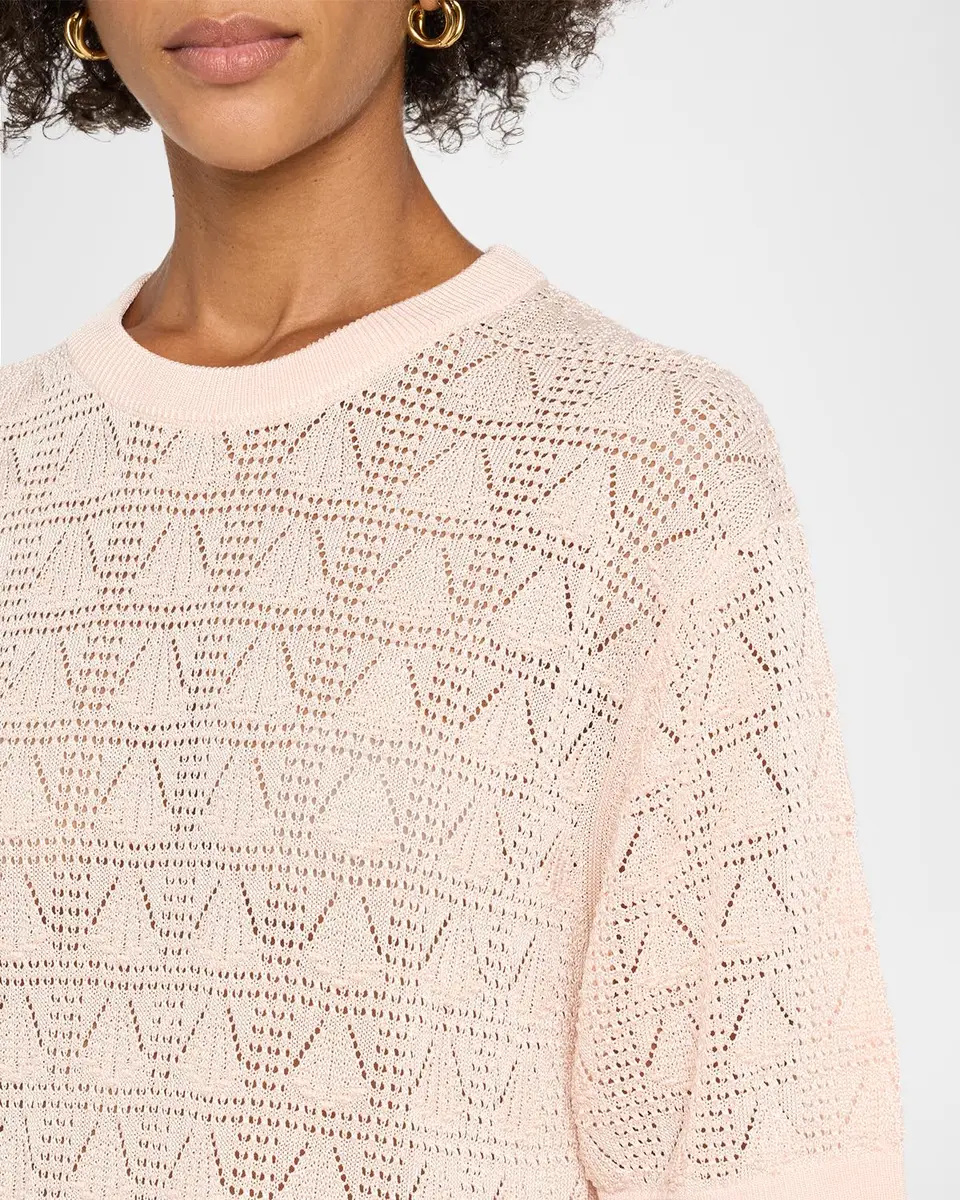 Loulou de Saison Armas Pointelle Knit Short-Sleeve T-Shirt Dress | Thumbnail 5 Loulou de Saison Armas Pointelle Knit Short-Sleeve T-Shirt Dress | Thumbnail 5