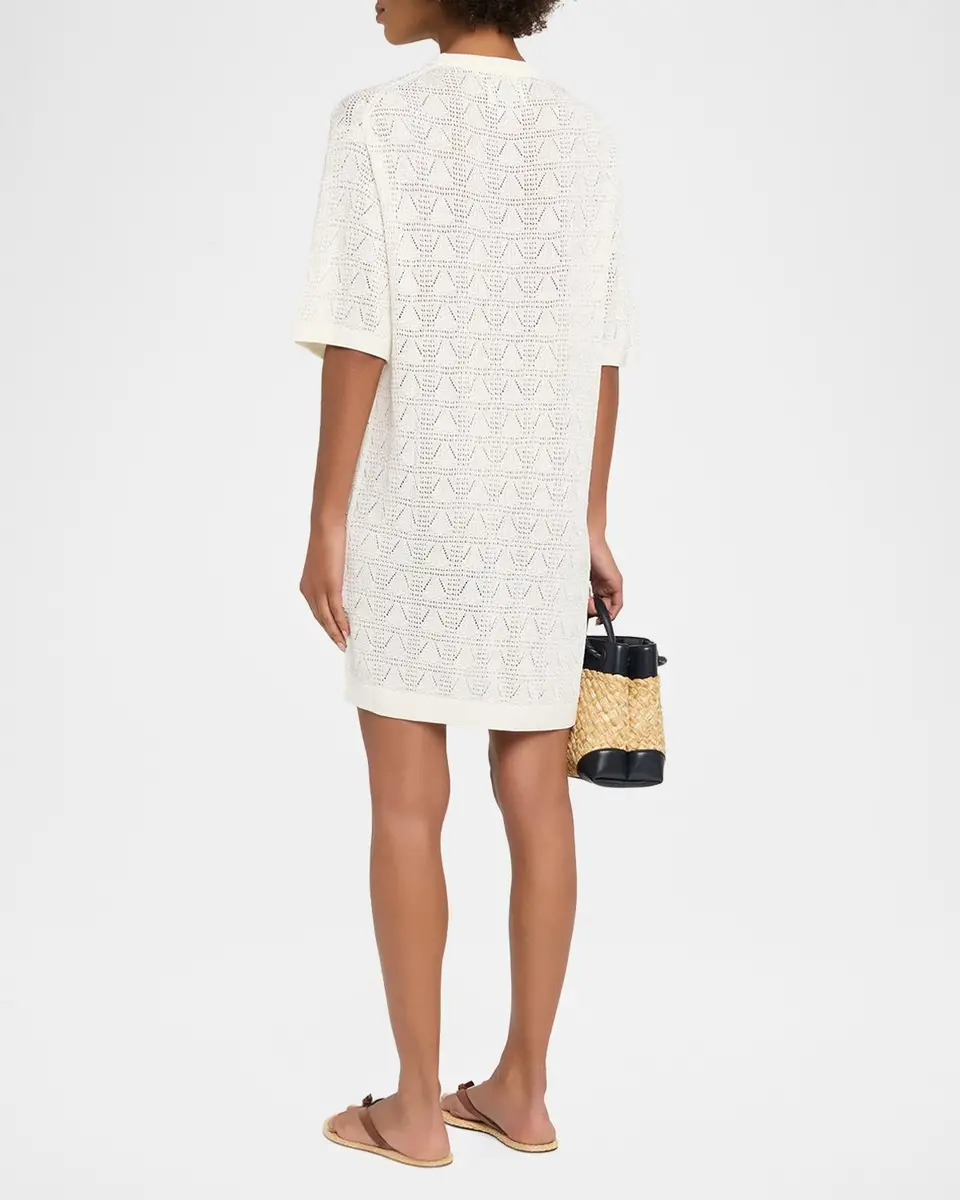 Loulou de Saison Armas Pointelle Knit Short-Sleeve T-Shirt Dress | Thumbnail 3