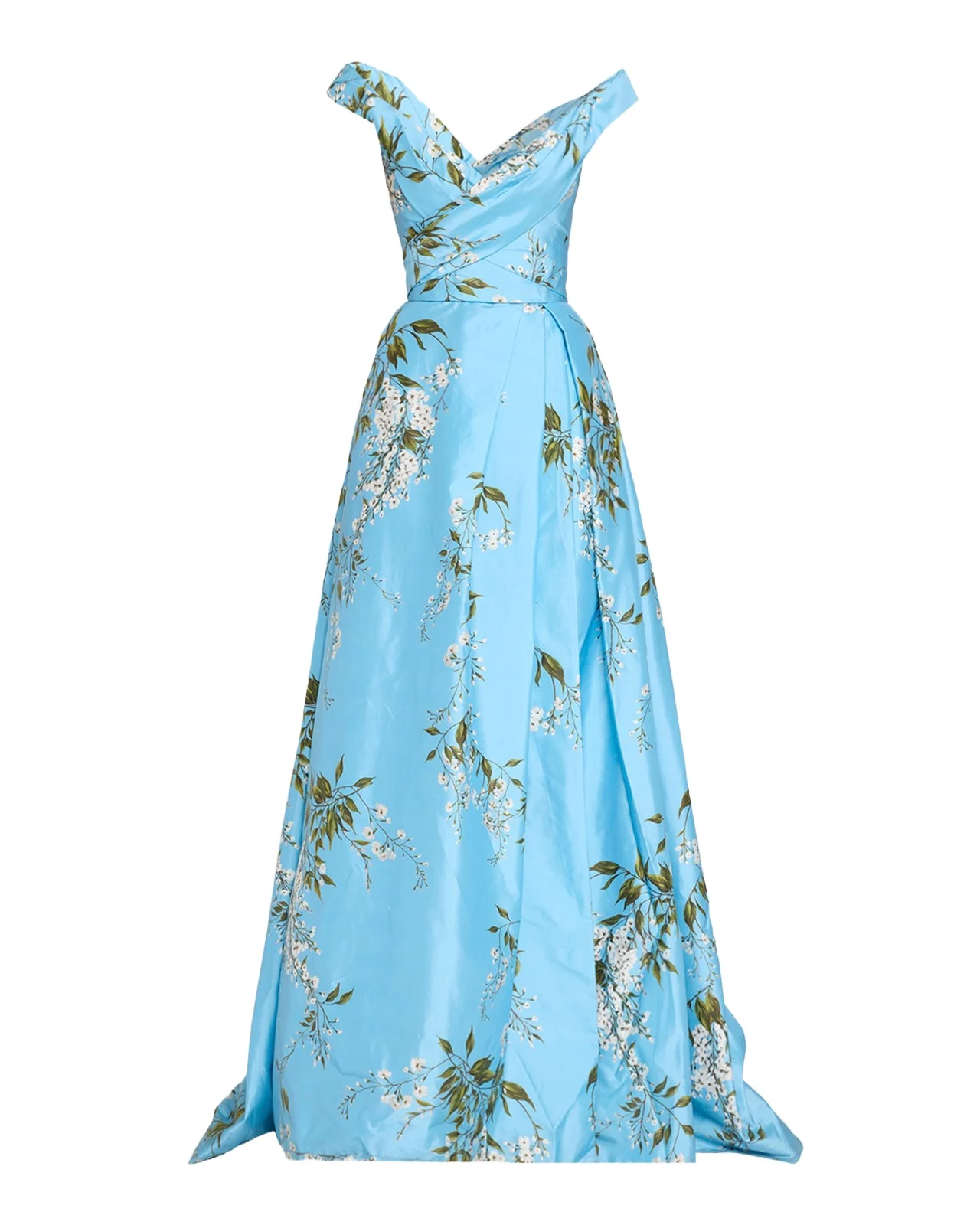 Off-The-Shoulder Wisteria Silk Taffeta Slit Ball Gown Off-The-Shoulder Wisteria Silk Taffeta Slit Ball Gown