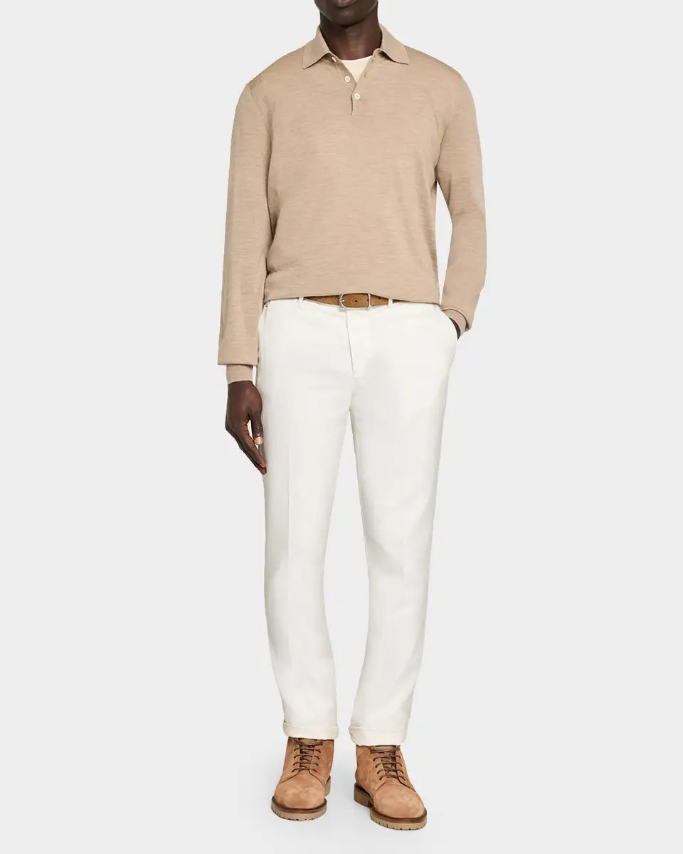 Brunello Cucinelli Men's Wool and Cashmere Polo Sweater | Thumbnail 2