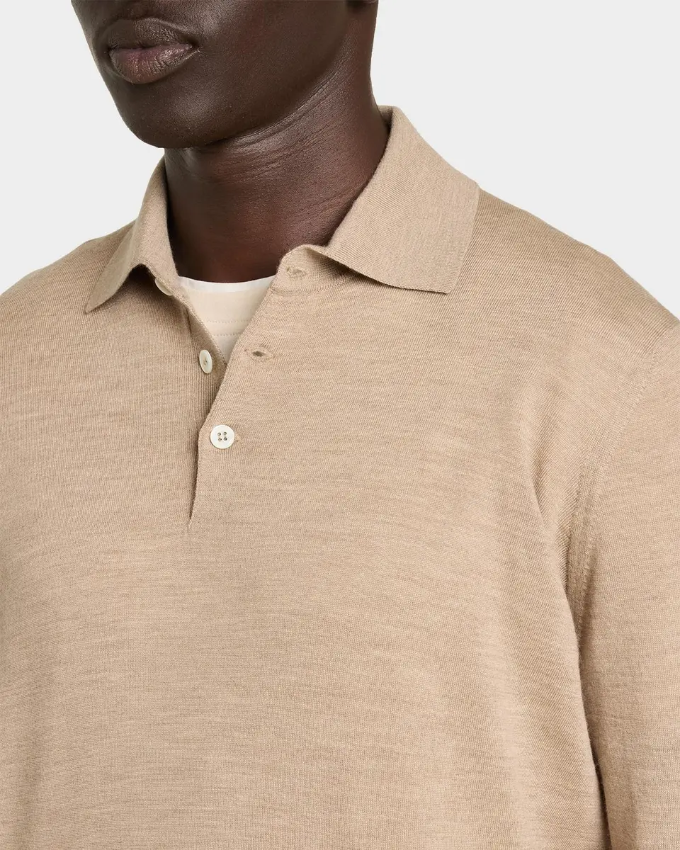 Brunello Cucinelli Men's Wool and Cashmere Polo Sweater | Thumbnail 5