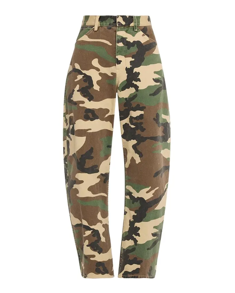 Nili Lotan Tribeca Camo Barrel-Leg Pants | Image 1 Nili Lotan Tribeca Camo Barrel-Leg Pants | Image 1