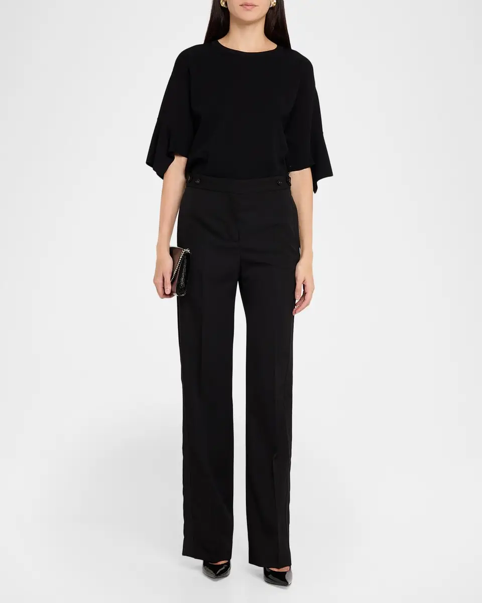 Stella McCartney High-Rise Slim-Leg Tuxedo Pants | Thumbnail 2