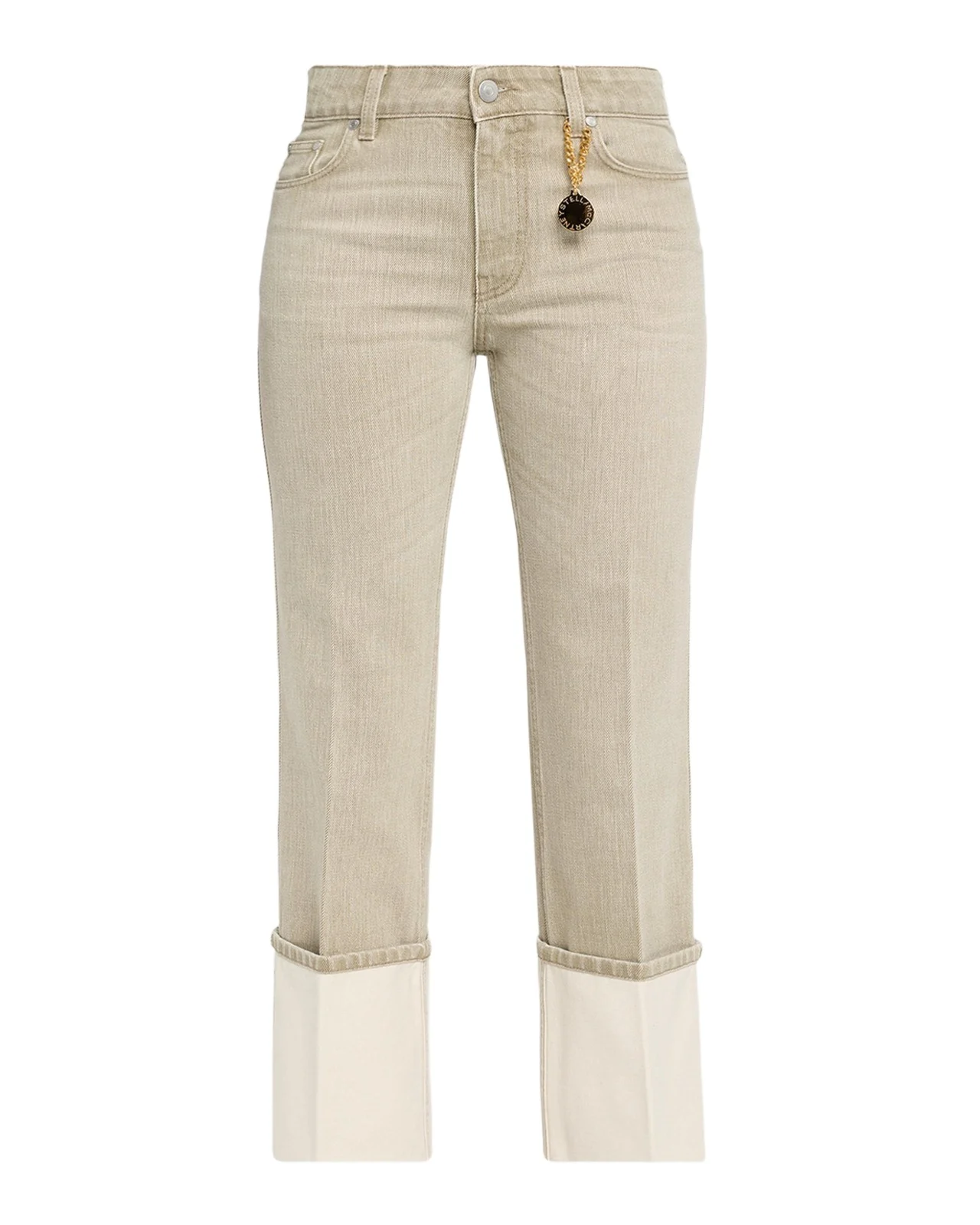 Stella McCartney Mid-Rise Straight-Leg Cuffed Crop Jeans