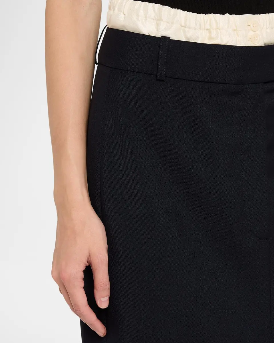 RÓHE Boxer Detail Virgin Wool-Mohair Midi Skirt | Thumbnail 5