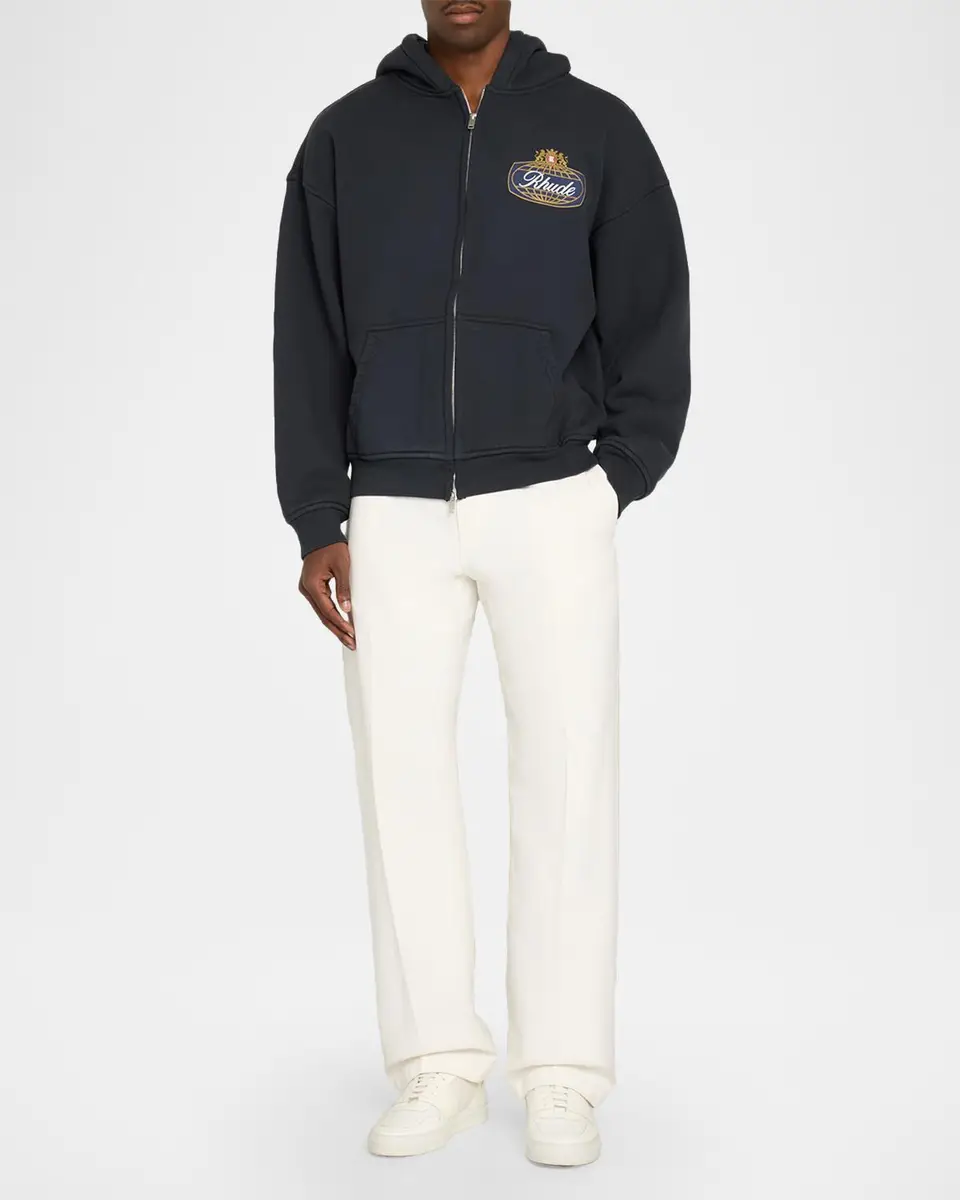 Rhude Men's Safari Crest Full-Zip Hoodie | Thumbnail 2 Rhude Men's Safari Crest Full-Zip Hoodie | Thumbnail 2