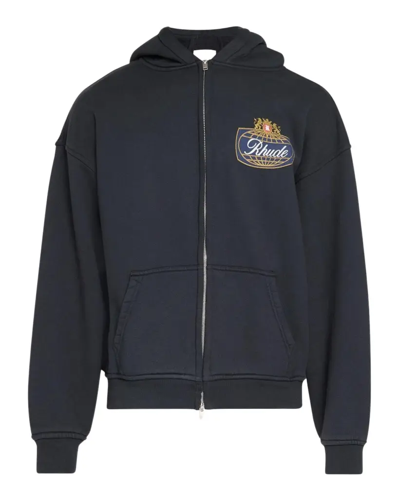 Rhude Men's Safari Crest Full-Zip Hoodie | Image 1 Rhude Men's Safari Crest Full-Zip Hoodie | Image 1