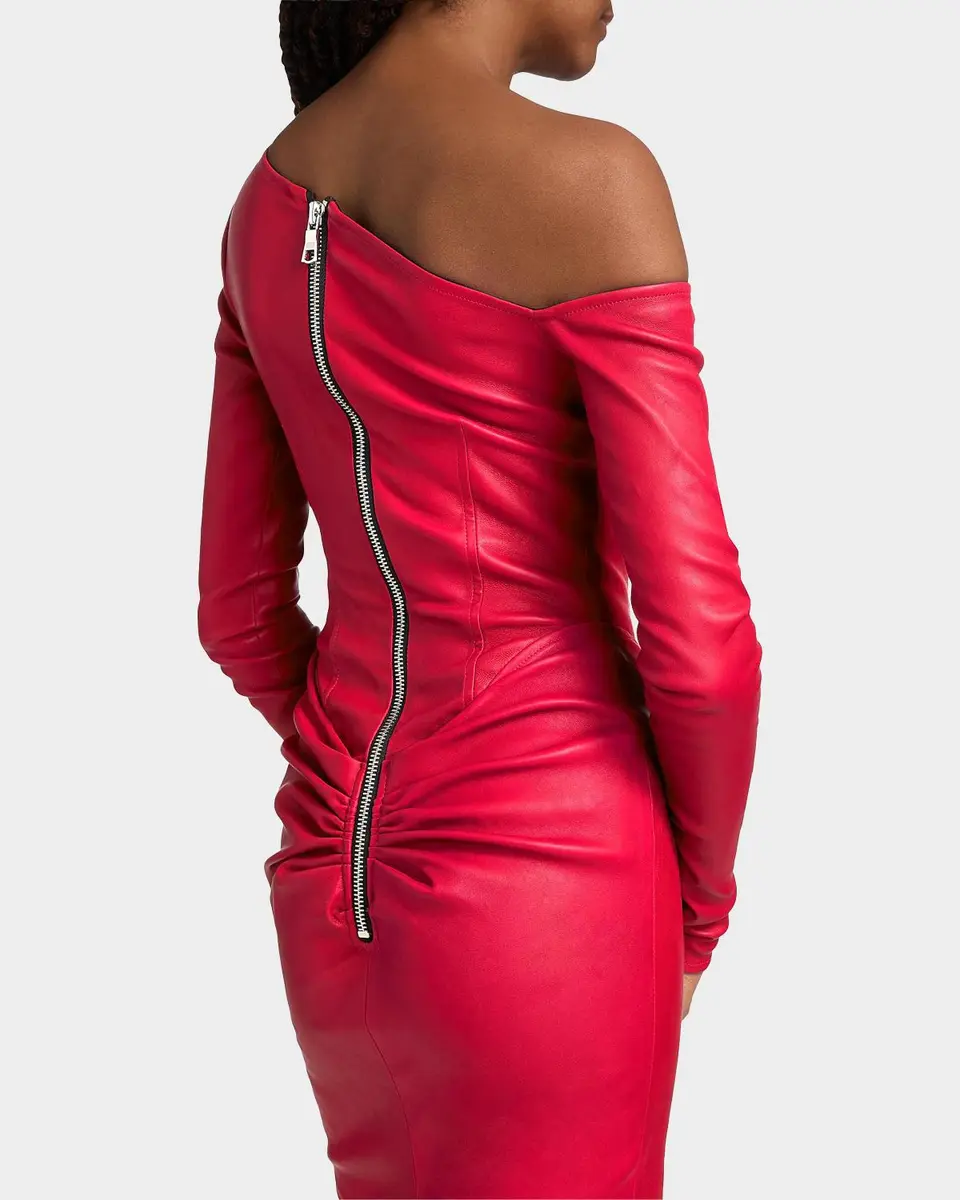 LaQuan Smith Leather Asymmetric Mermaid Gown | Thumbnail 5 LaQuan Smith Leather Asymmetric Mermaid Gown | Thumbnail 5