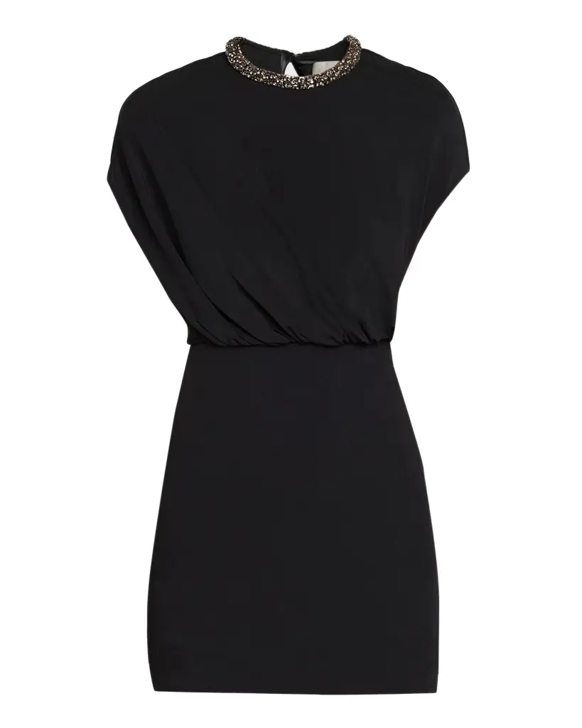Roland Mouret Crystal-Collar Sleeveless Blouson Mini Dress | Image 1 Roland Mouret Crystal-Collar Sleeveless Blouson Mini Dress | Image 1