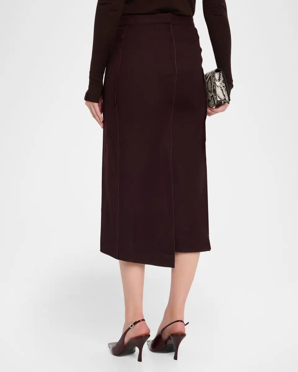 Victoria Beckham Pressed Crease Wool Tailored Midi Skirt | Thumbnail 3 Victoria Beckham Pressed Crease Wool Tailored Midi Skirt | Thumbnail 3