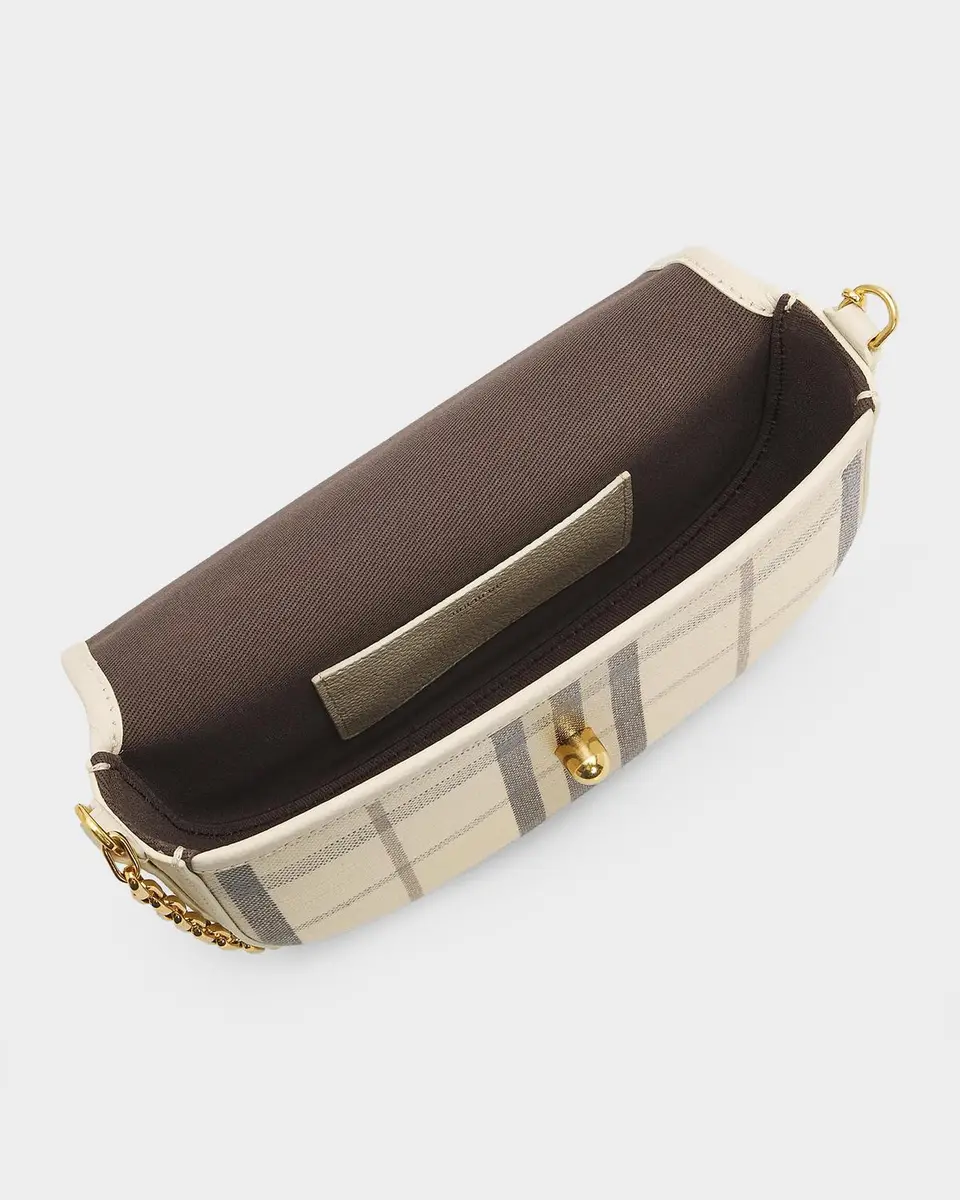 Burberry Check Cotton-Linen Blend Shoulder Bag | Thumbnail 4