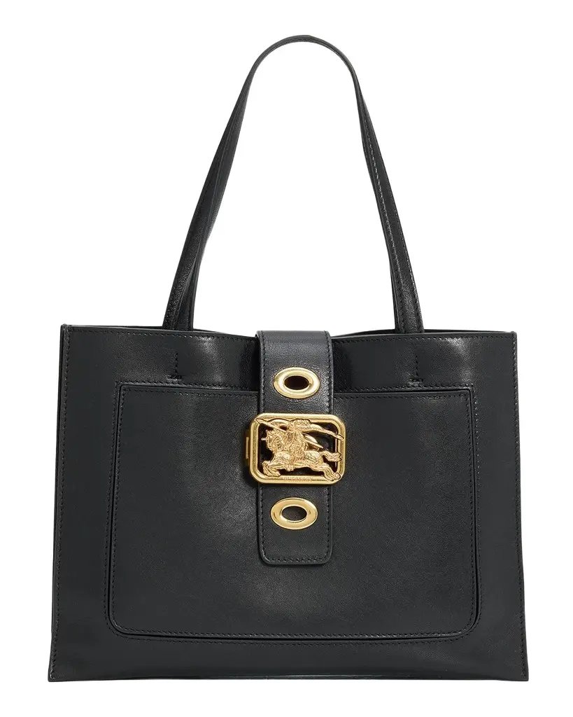 Burberry Equestrian Knight Design-Accented Leather Tote Bag | Image 1 Burberry Equestrian Knight Design-Accented Leather Tote Bag | Image 1