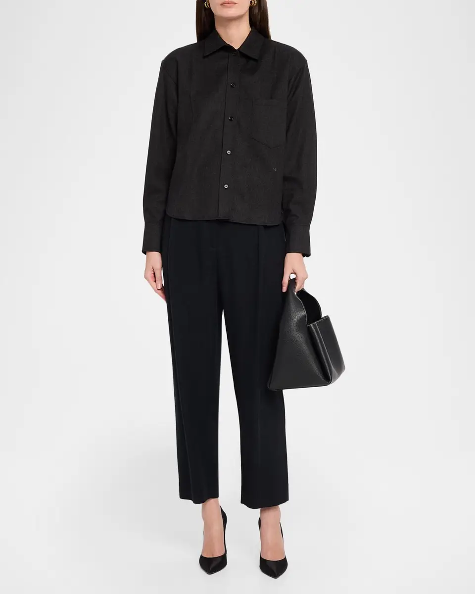Victoria Beckham Ellys Wool Twill Button-Down Shirt | Thumbnail 2 Victoria Beckham Ellys Wool Twill Button-Down Shirt | Thumbnail 2