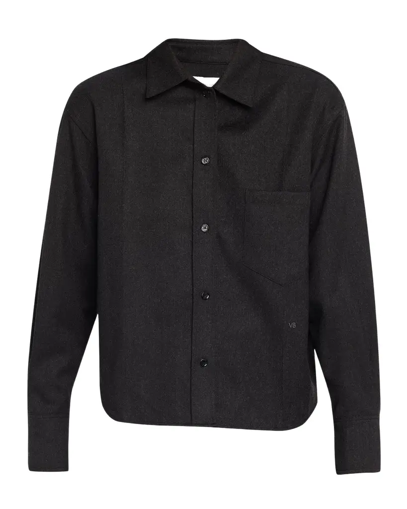 Victoria Beckham Ellys Wool Twill Button-Down Shirt