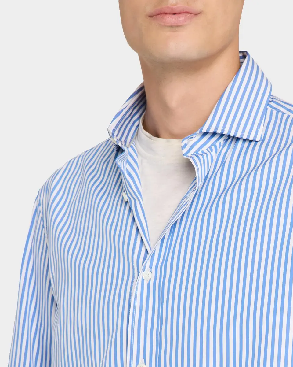 Brunello Cucinelli Men's Cotton Pinstripe Sport Shirt | Thumbnail 5 Brunello Cucinelli Men's Cotton Pinstripe Sport Shirt | Thumbnail 5