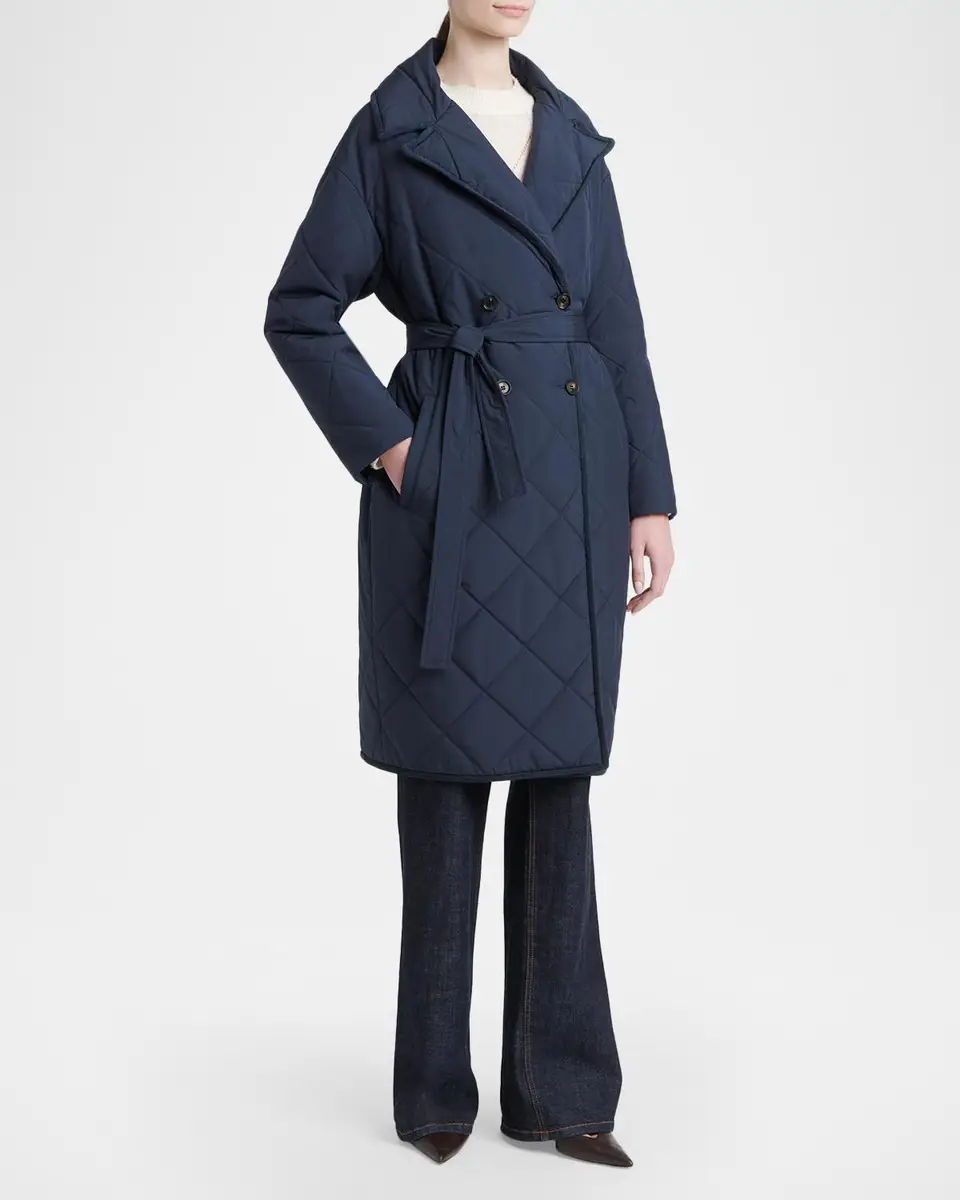 Kiton Quilted Belted Trench Coat | Thumbnail 4 Kiton Quilted Belted Trench Coat | Thumbnail 4