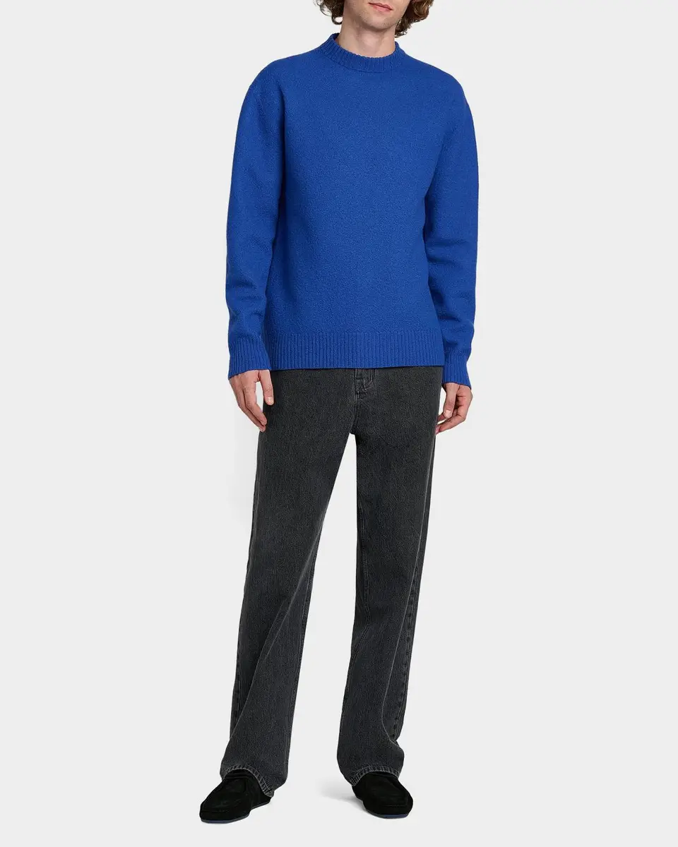 Jil Sander Men's Bouclé Wool-Cashmere Crewneck Sweater | Thumbnail 2 Jil Sander Men's Bouclé Wool-Cashmere Crewneck Sweater | Thumbnail 2