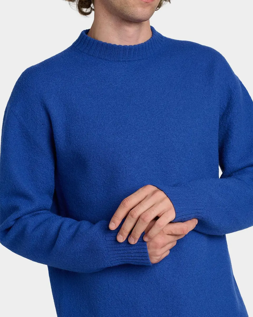 Jil Sander Men's Bouclé Wool-Cashmere Crewneck Sweater | Thumbnail 5 Jil Sander Men's Bouclé Wool-Cashmere Crewneck Sweater | Thumbnail 5