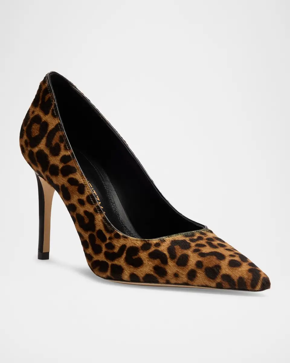 Stuart Weitzman Stuart Power 85MM Leopard-Print Calf Hair Pumps | Thumbnail 2 Stuart Weitzman Stuart Power 85MM Leopard-Print Calf Hair Pumps | Thumbnail 2