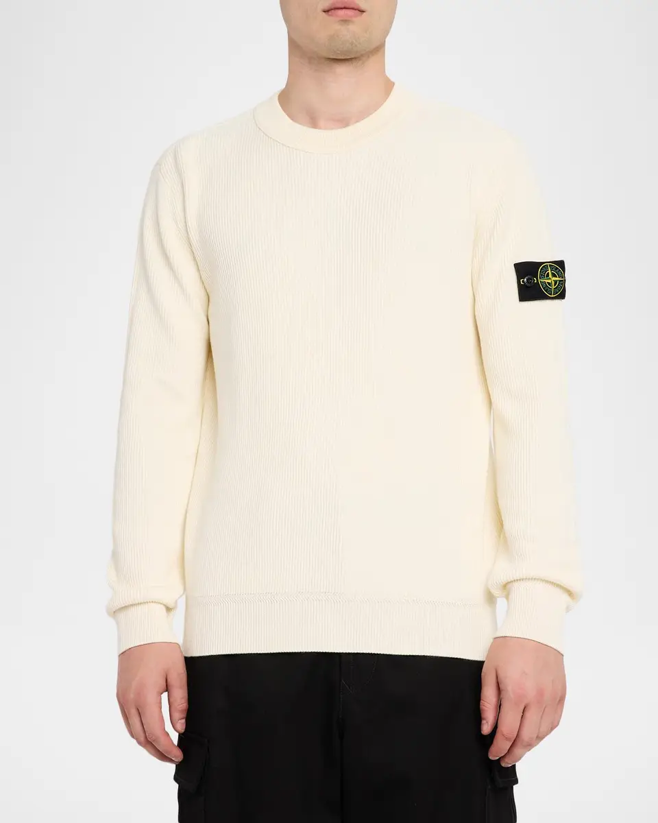 Stone Island Men's Maglieria Cotton Rib Long-Sleeve T-Shirt | Thumbnail 4