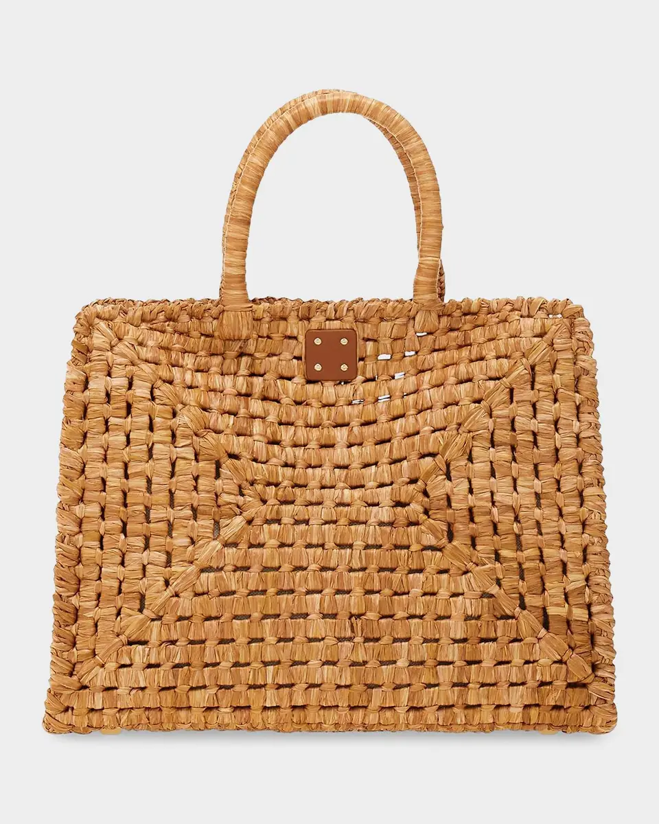 Ferragamo Studio Box Open-Weave Raffia Tote Bag | Thumbnail 3 Ferragamo Studio Box Open-Weave Raffia Tote Bag | Thumbnail 3