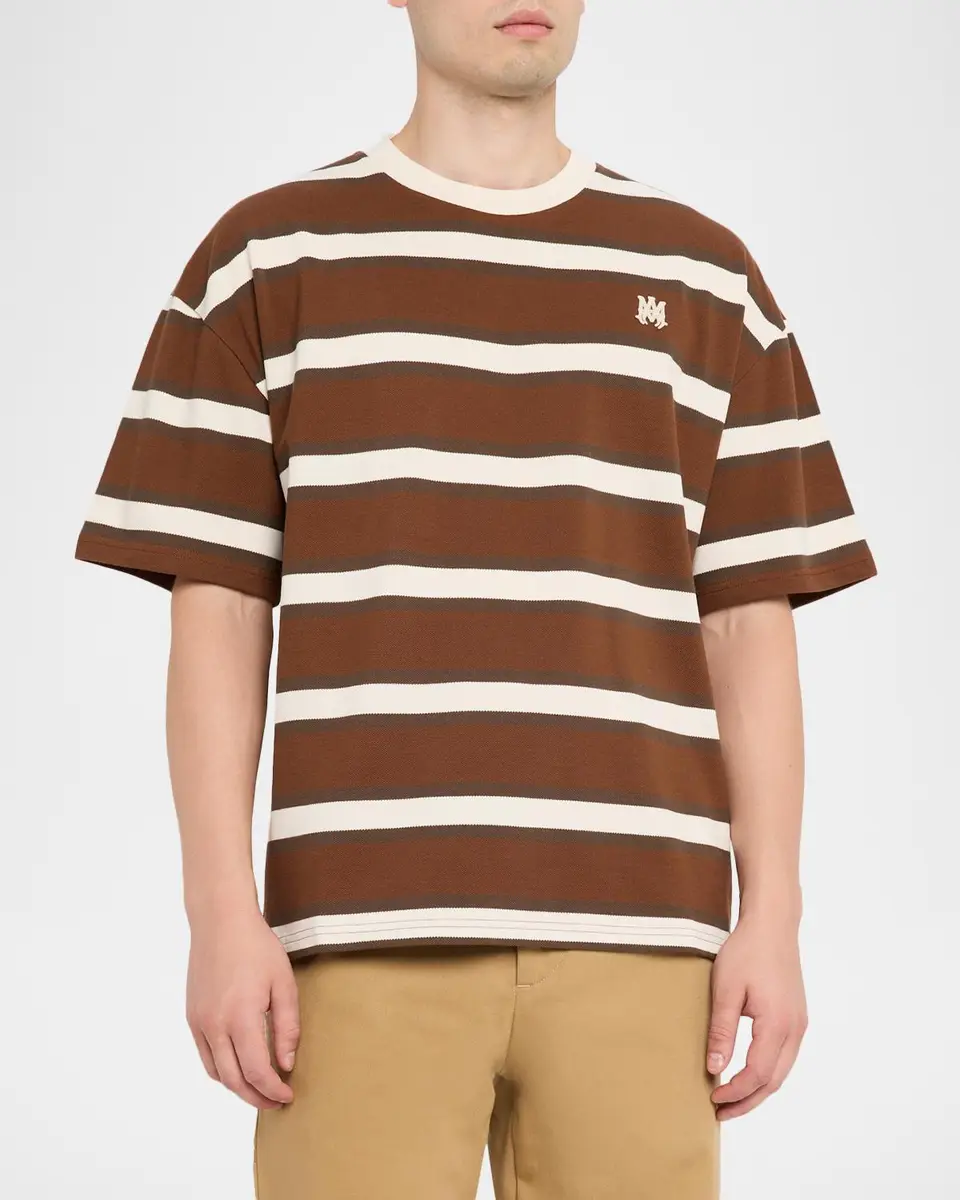 AMIRI Men's Striped Oversized Polo Shirt | Thumbnail 4 AMIRI Men's Striped Oversized Polo Shirt | Thumbnail 4