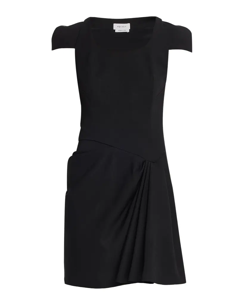 McQueen Tailored Cap-Sleeve Draped Mini Dress | Image 1 McQueen Tailored Cap-Sleeve Draped Mini Dress | Image 1