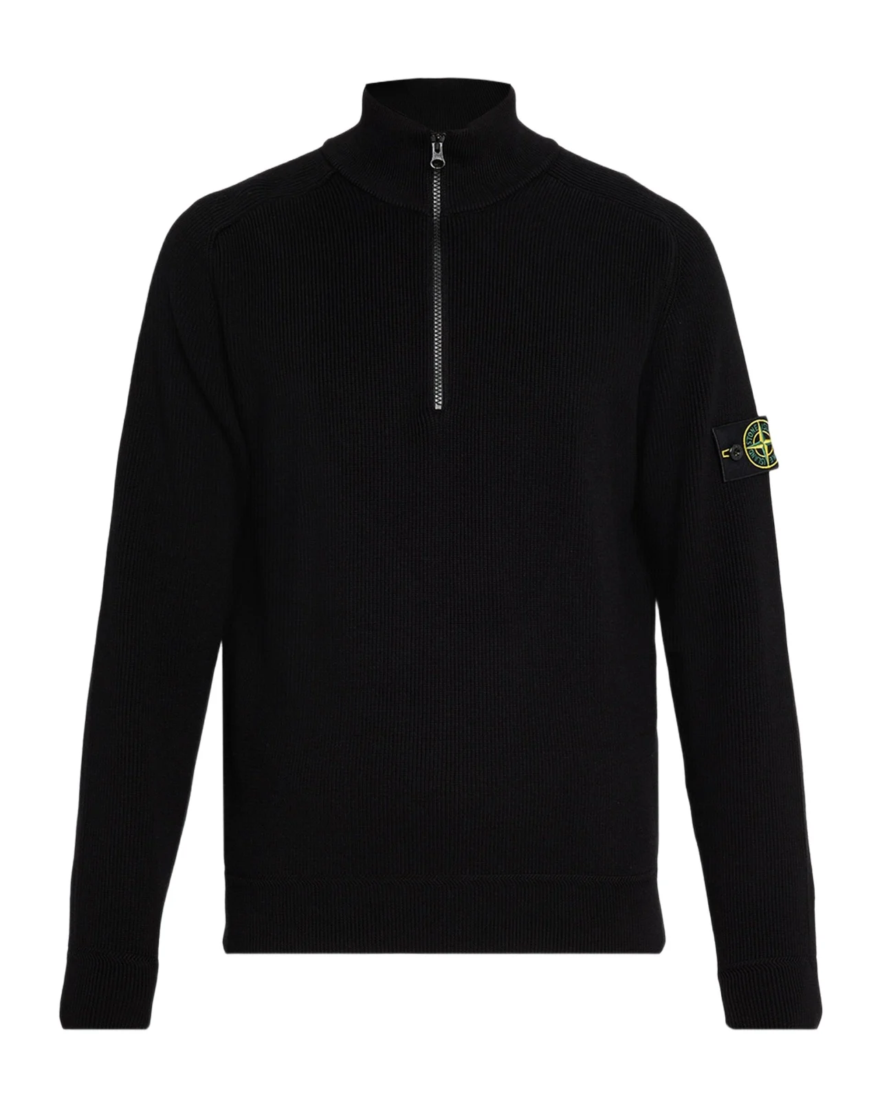Stone Island Men's Cotton Rib Compass Quarter-Zip Sweater