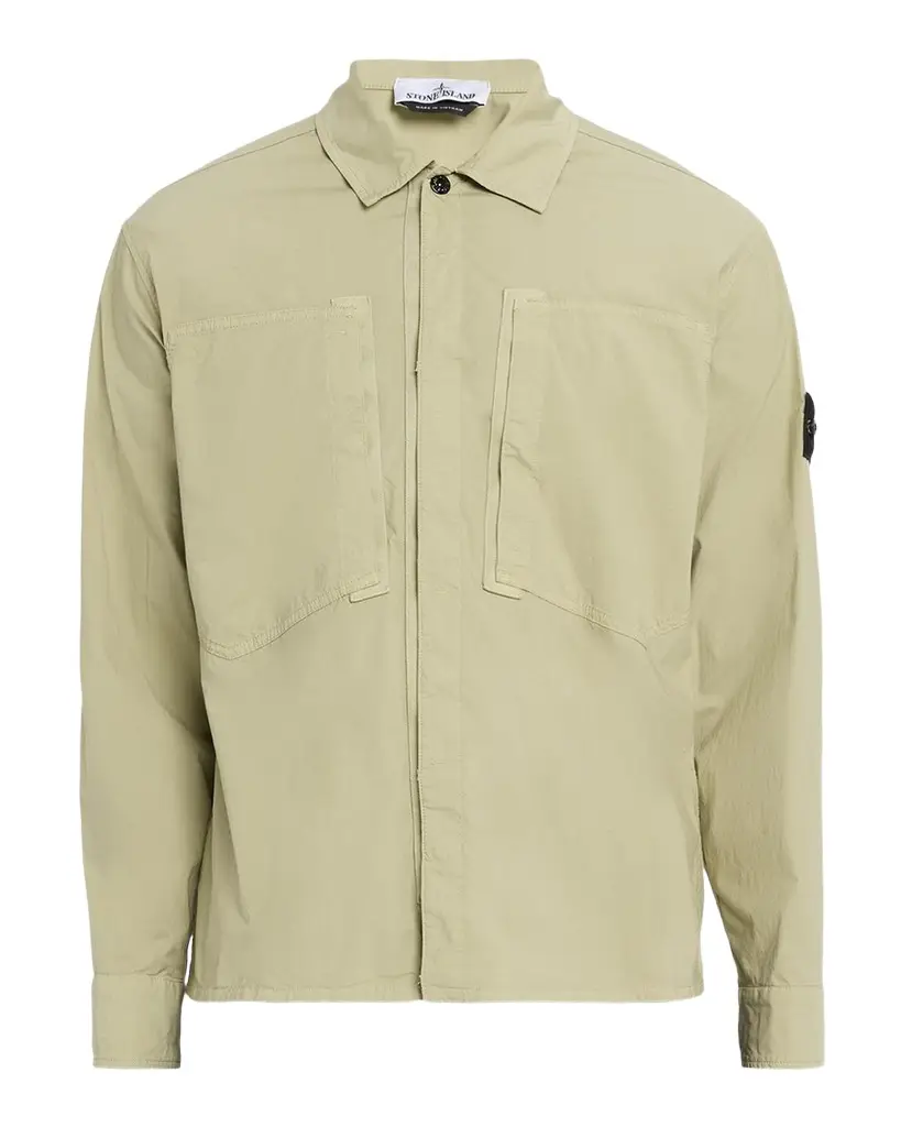 Stone Island Men's Cotton-Stretch Button-Down Shirt | Image 1 Stone Island Men's Cotton-Stretch Button-Down Shirt | Image 1