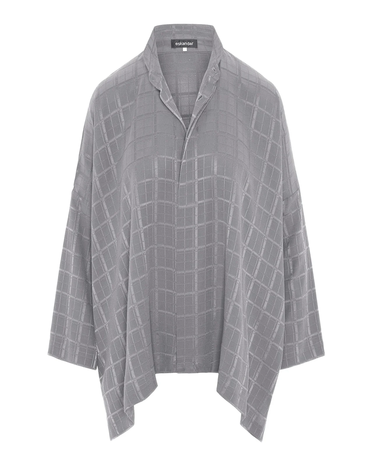 Eskandar Jacquard Silk Satin Shirt