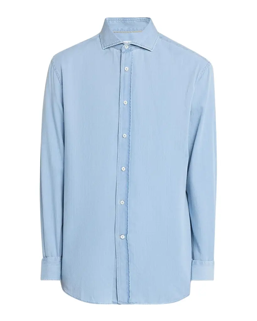 Men's Cotton Denim Button-Down Shirt Men's Cotton Denim Button-Down Shirt